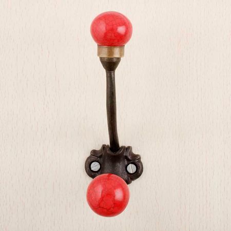 Solid Red Crackle Iron Hooks-EHG-85